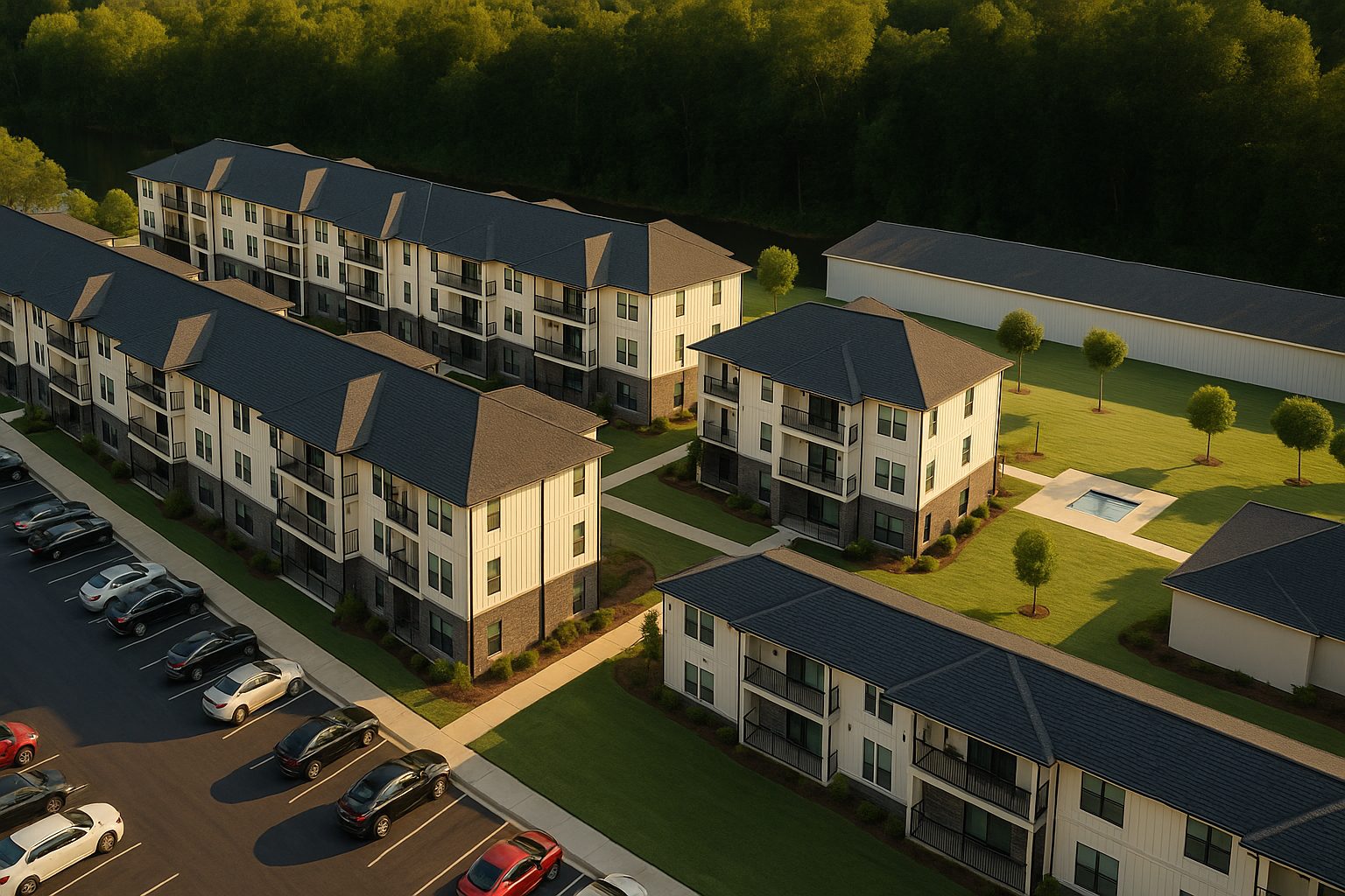 Render aéreo de Smoky Mountain Flats