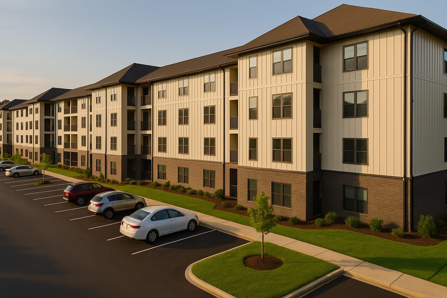 Render a nivel de calle de un edificio de Smoky Mountain Flats